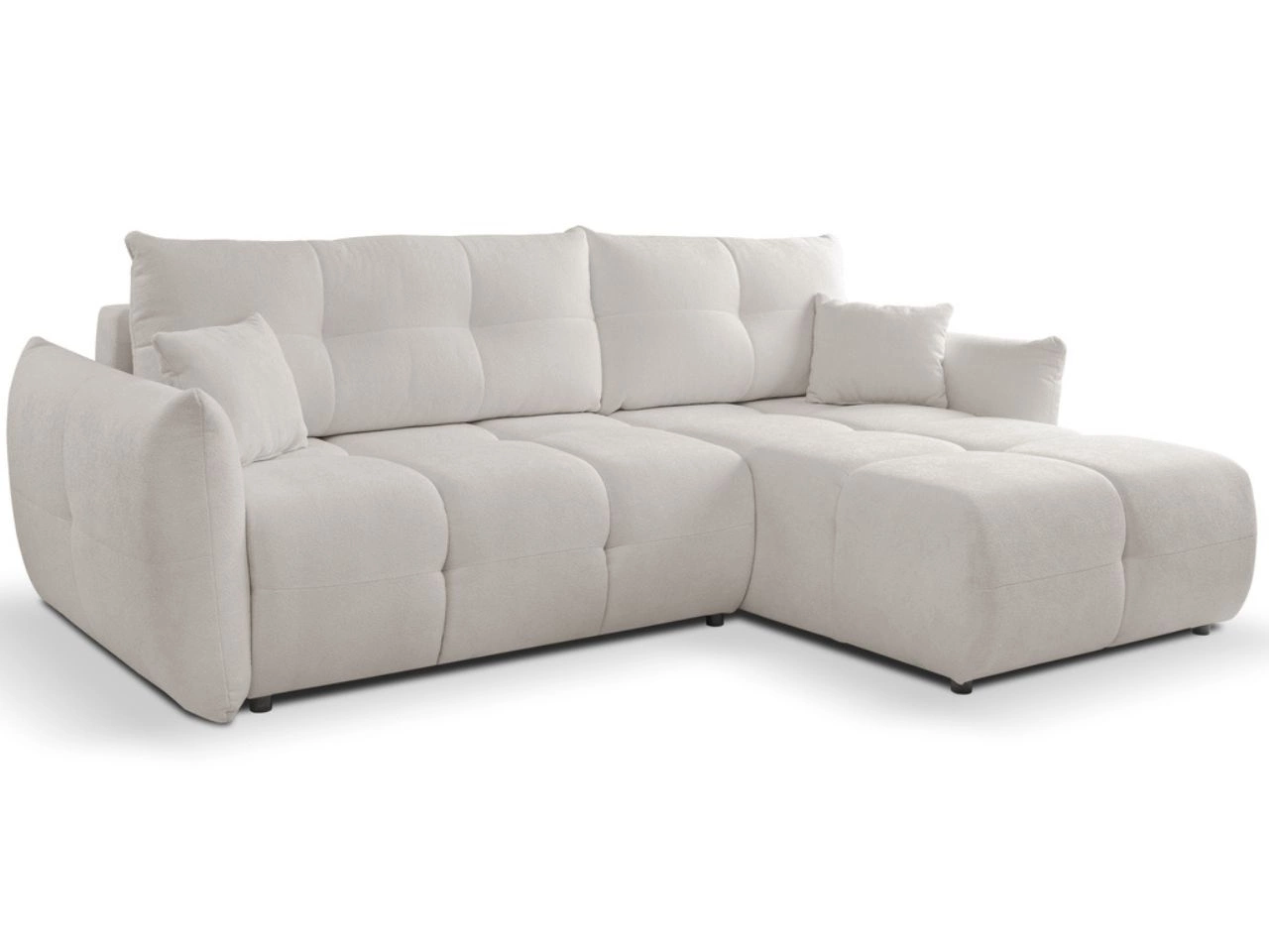 Ecksofa L-Form mit Schlaffunktion und Bettkasten Bene Hellgrau