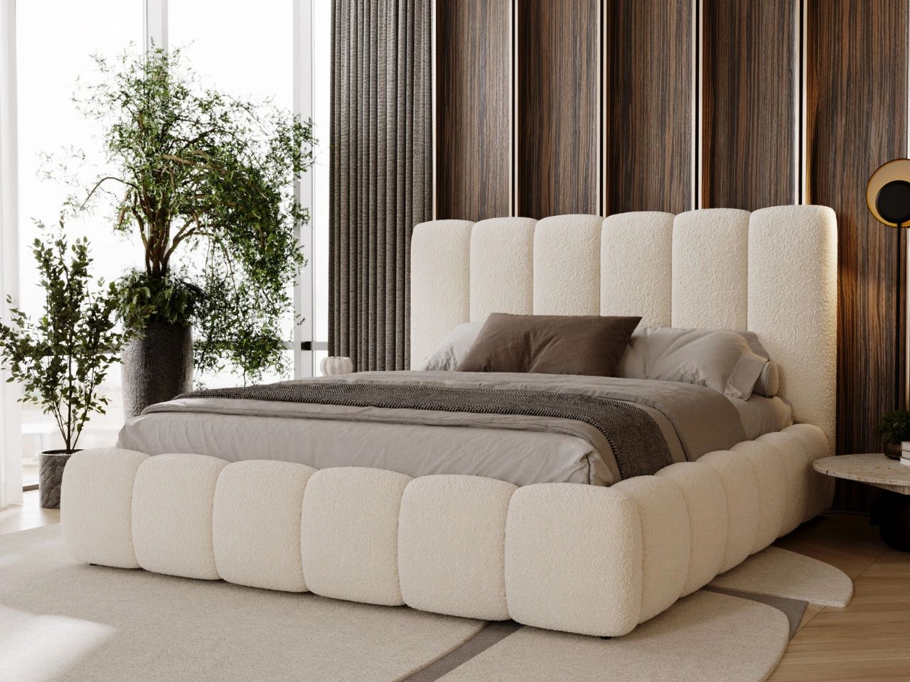 Polsterbett mit Bettkasten und Lattenrost 160x200 Imperial Creme