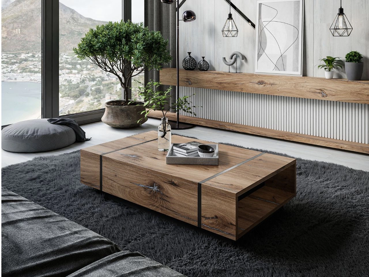 Couchtisch im Glamour-Stil Lunelie Kaschmir Hochglanz