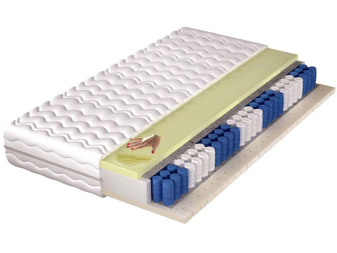 Taschenfederkernmatratze Pocket mit thermoelastischem und Latex Schaum Lusaro 140x200