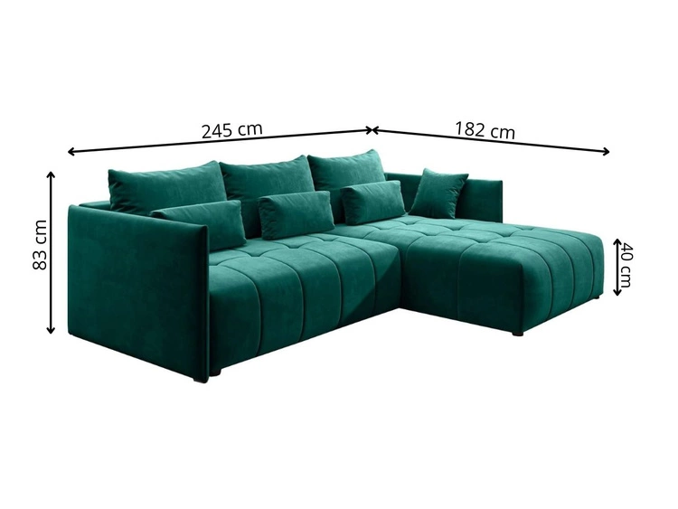Ecksofa L-Form mit Schlaffunktion und Bettkasten Ardi Hellbraun