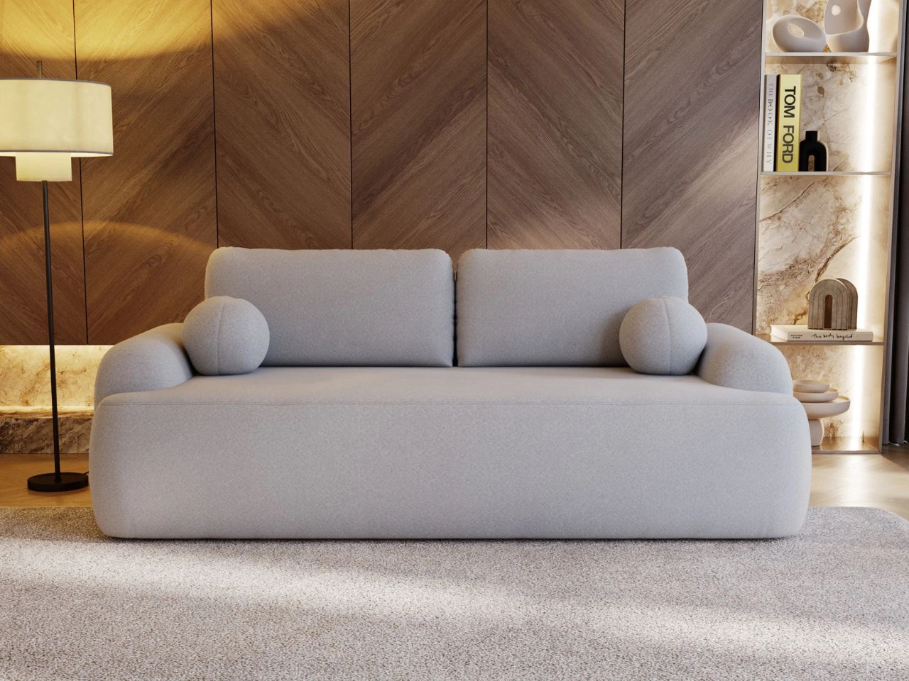 Sofa mit Schlaffunktion und Bettkasten Aurio Grau