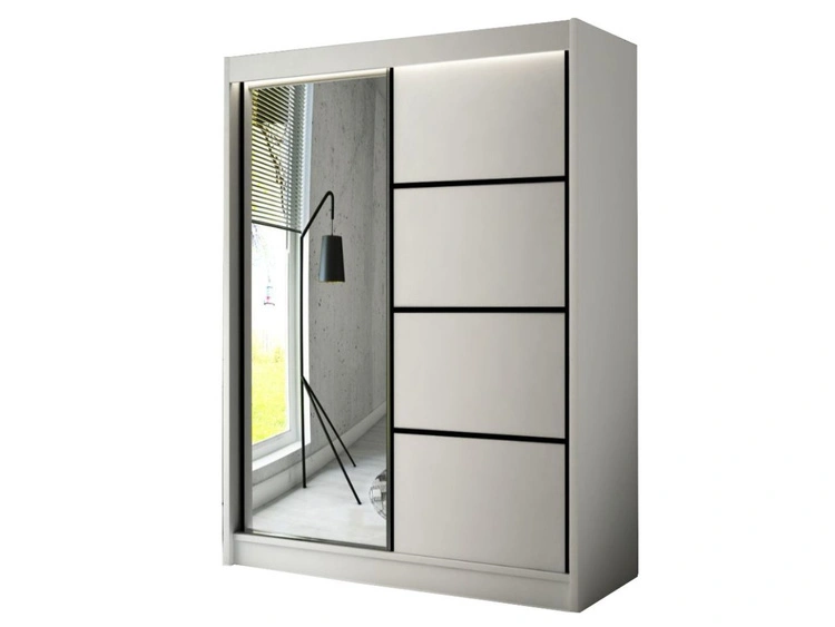 150 cm \ Weiß \ Schwarze Sprossen