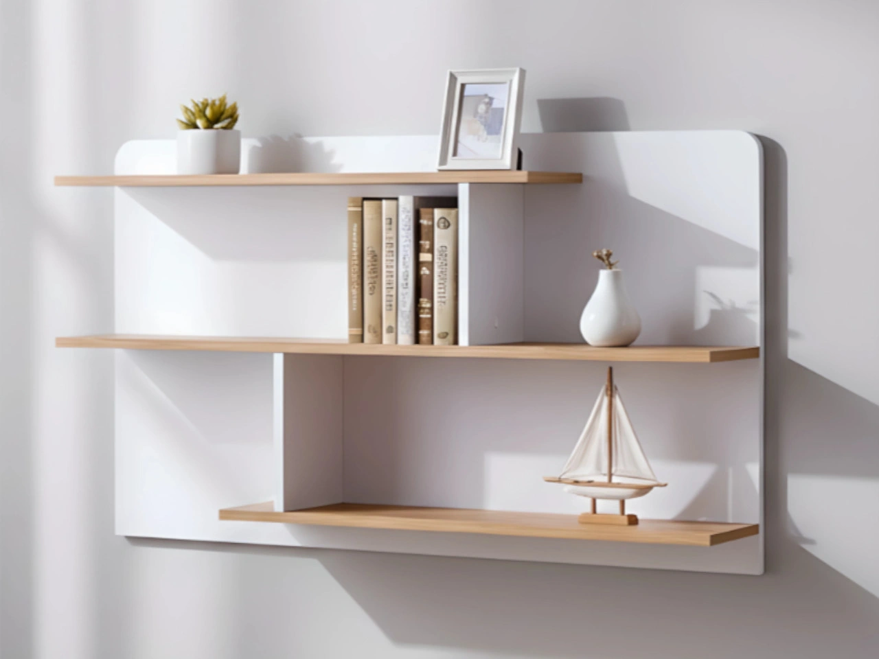 Hängeregal 110 cm für ein Jugendzimmer Lindo Weiß, Nash Eiche