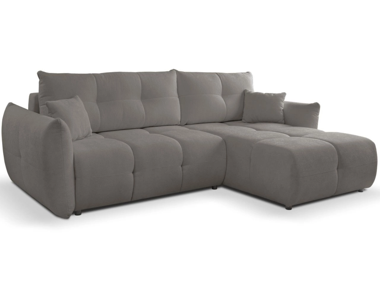 Ecksofa L-Form mit Schlaffunktion und Bettkasten Bene Dunkelgrau