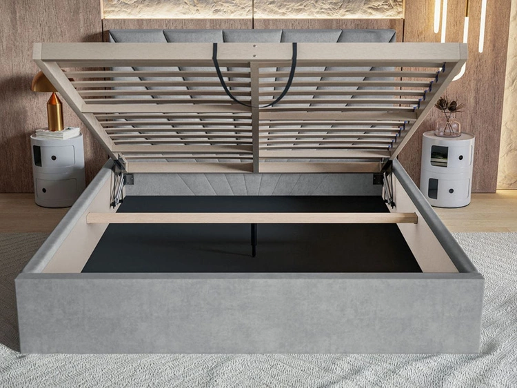 Polsterbett mit Bettkasten und Lattenrost 120x200 Orlo Grün