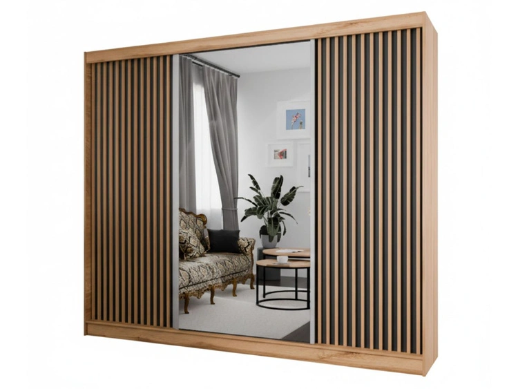 250 cm \ Schwarz || Wotan Eiche || Handwerk Goldene Eiche \ Ja