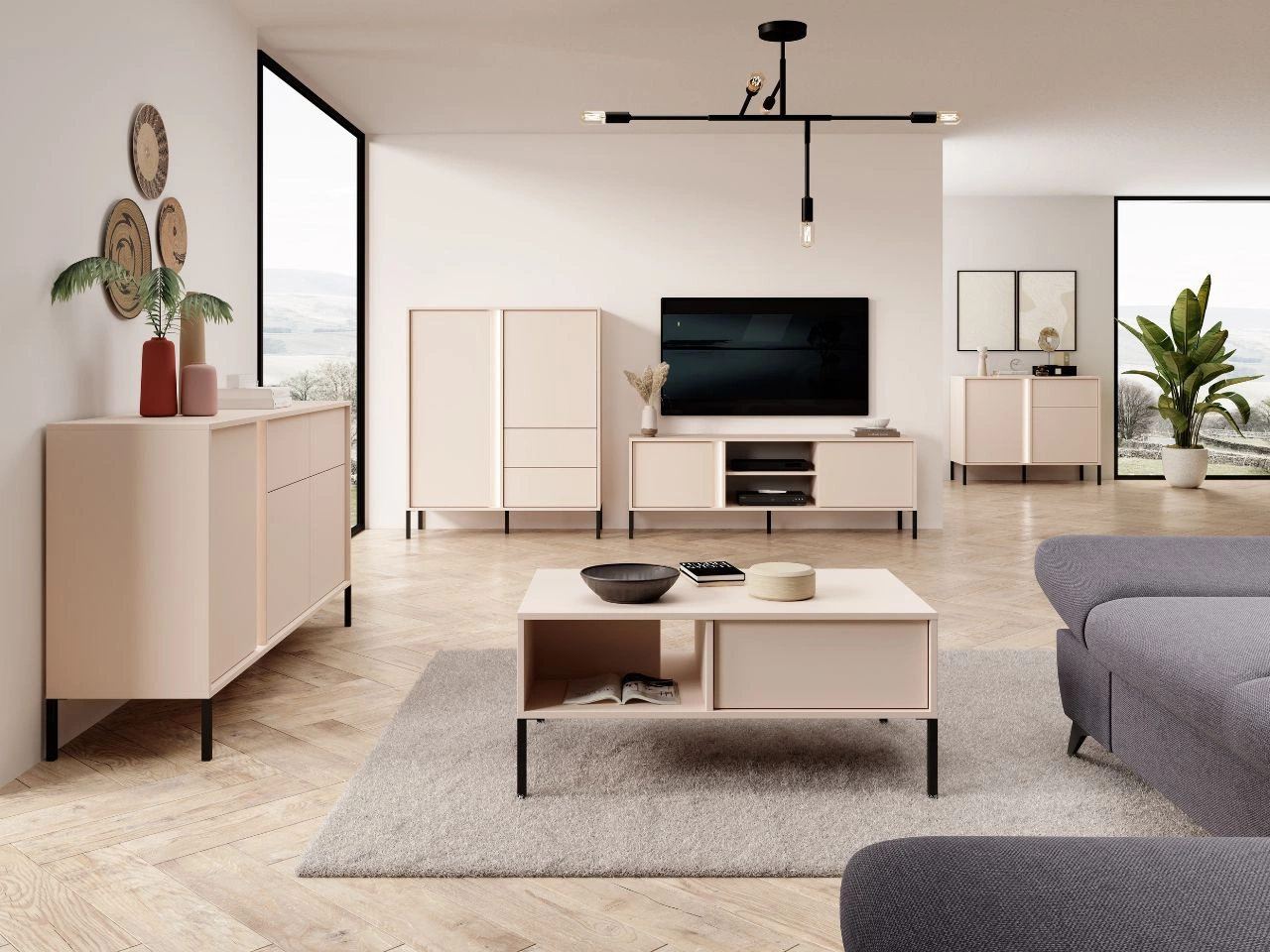 Wohnzimmer-Set Dego Beige
