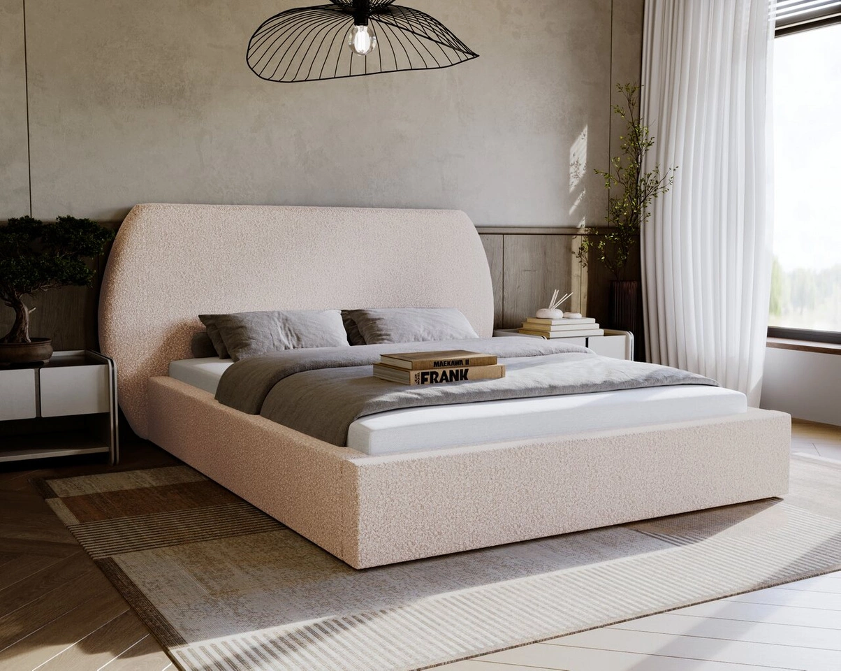Polsterbett mit Lattenrost 120x200 Blossom - Beige