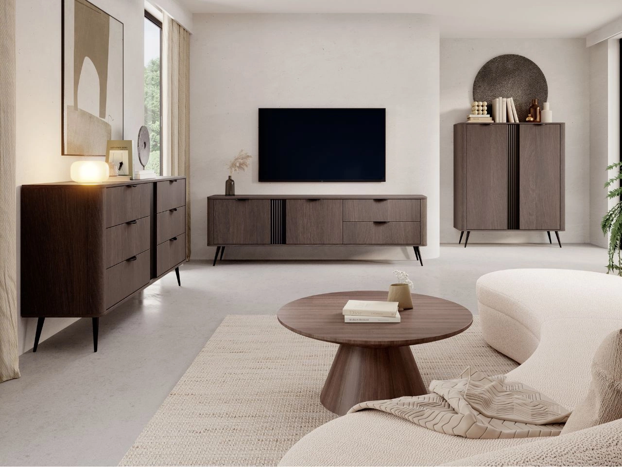 Wohnzimmer-Möbelset Magico Eiche Dunin