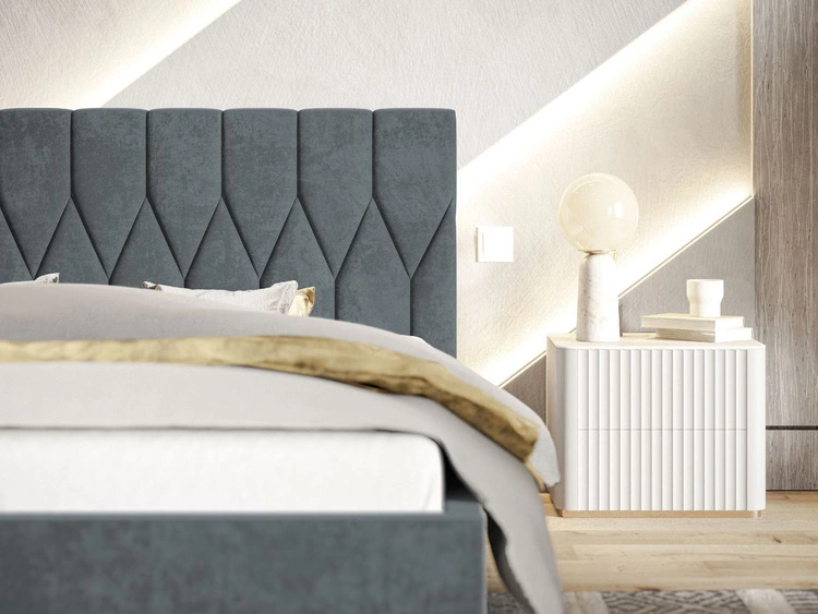 Polsterbett mit Bettkasten und Lattenrost 160x200 Gaja Beige