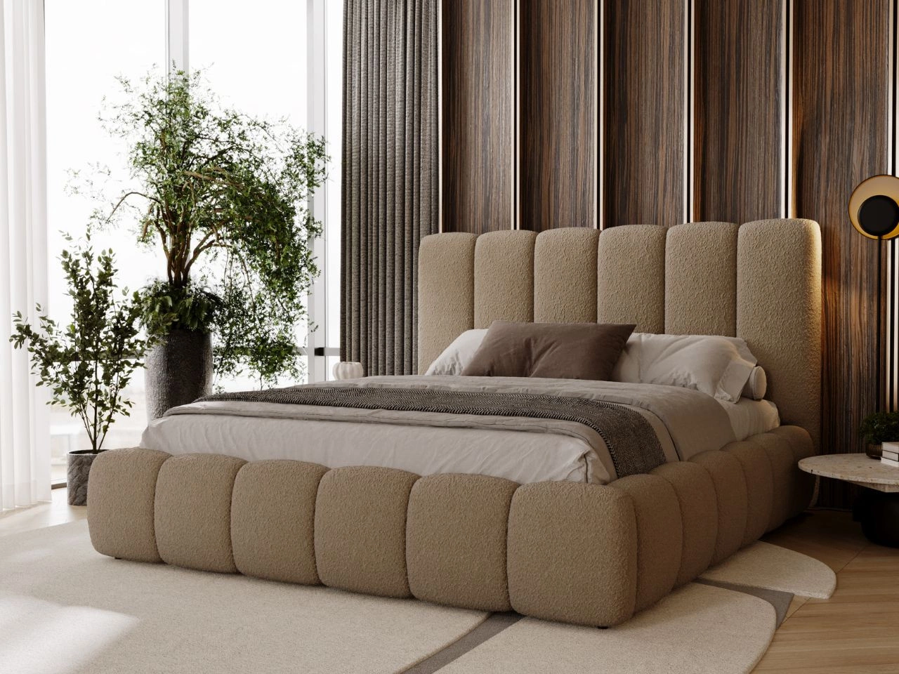 Polsterbett mit Bettkasten und Lattenrost 160x200 Imperial Braun