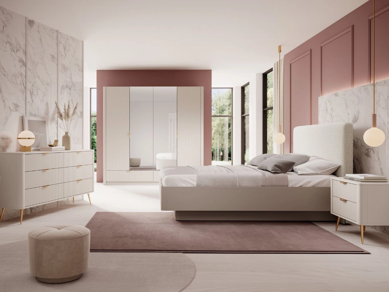 Schlafzimmer-Set Latina Beige