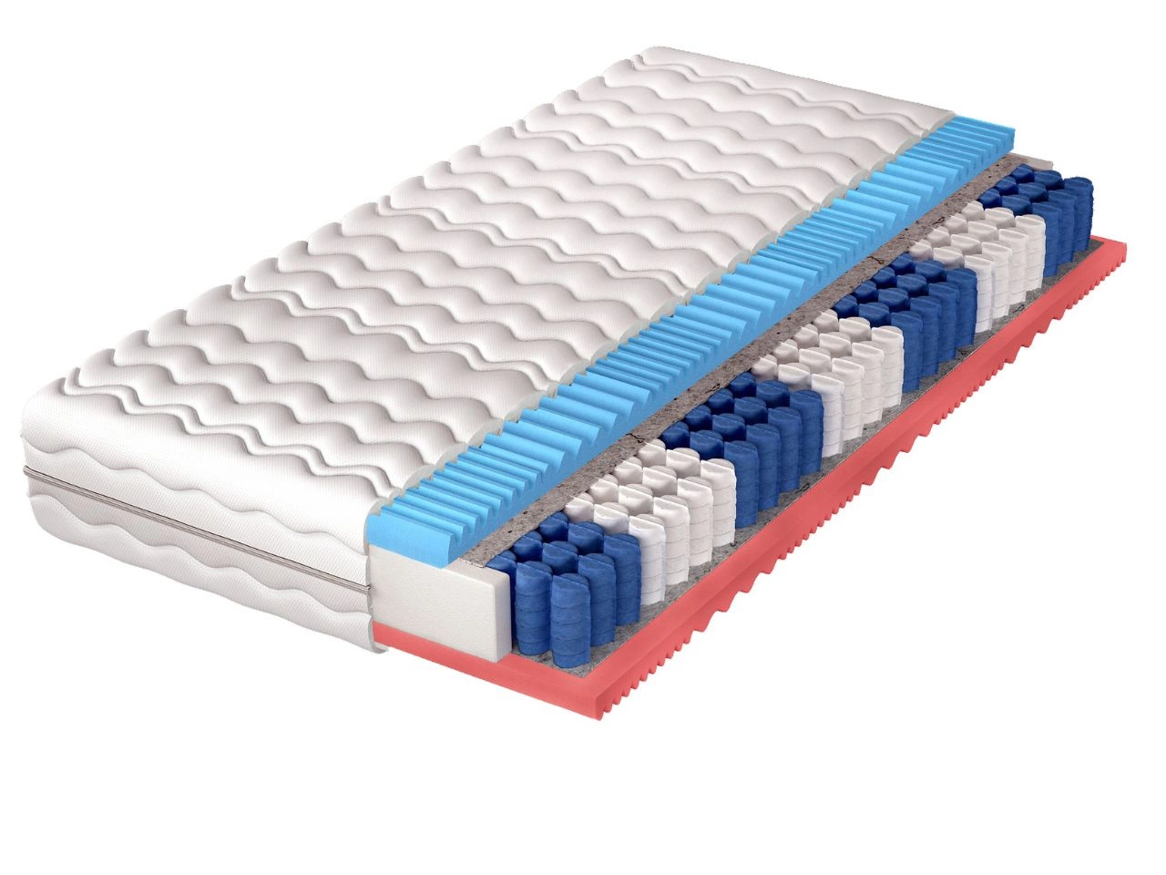 Taschenfederkernmatratze mit profiliertem Schaum Evion 180x200