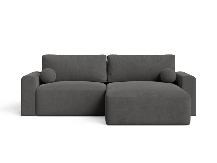 Dunkelgrau \ Samt \ L-Form