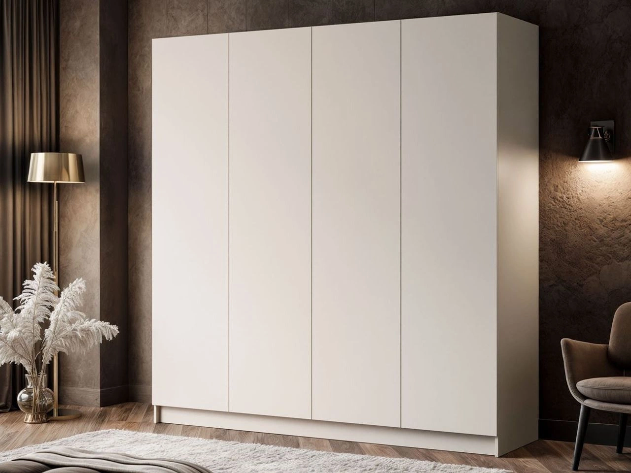 Kleiderschrank mit Drehtüren und Schubladen Ameli Kaschmir