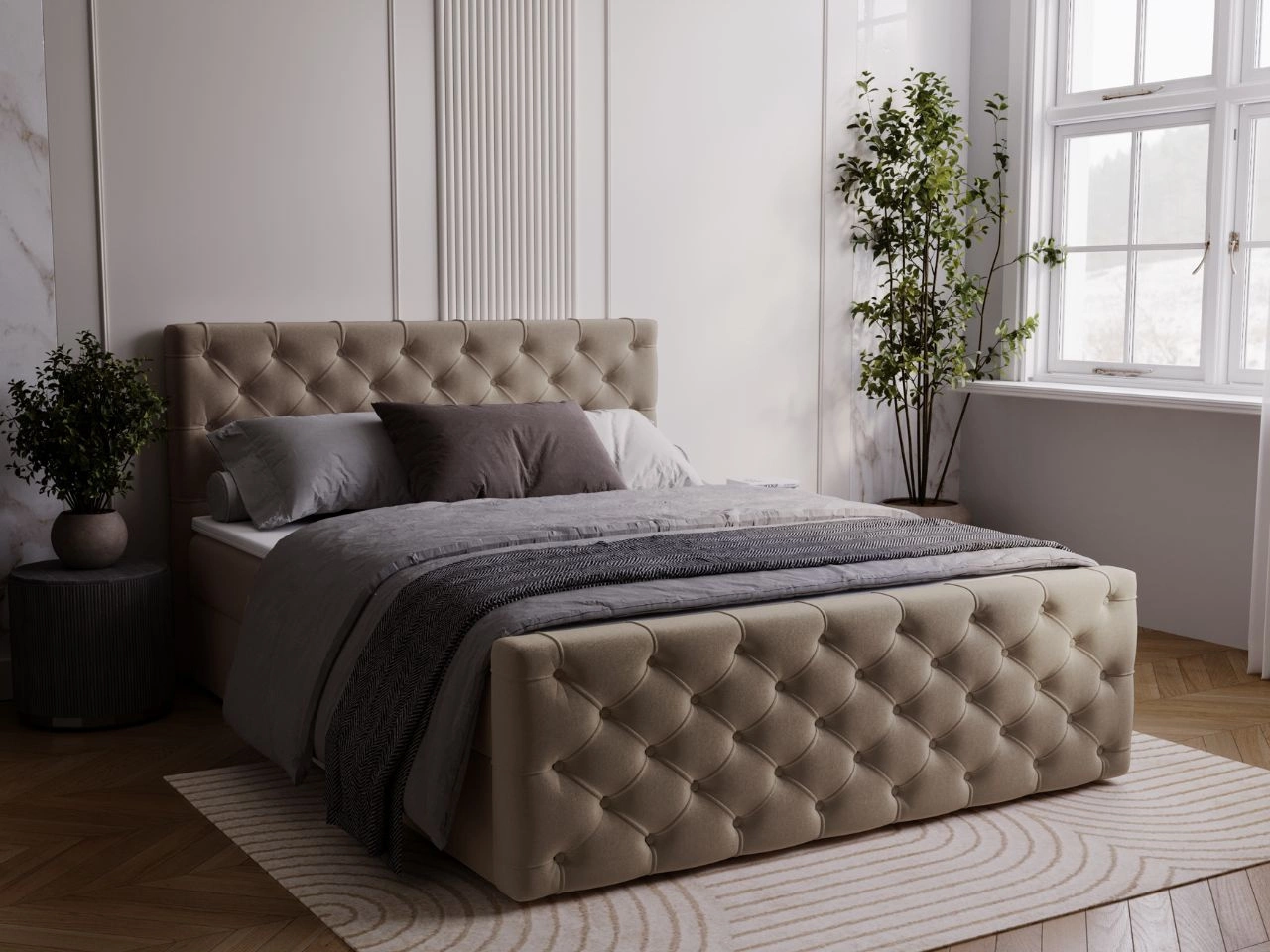 Boxspringbett mit Bettkasten 180x200 Montego Braun