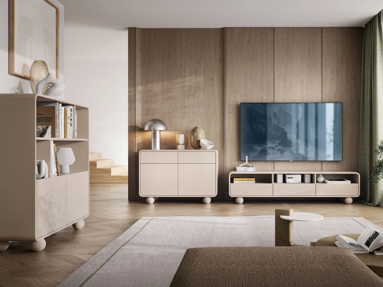 Modernes Wohnzimmer-Möbelset Soffio Kaschmir