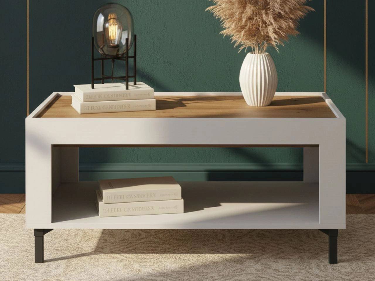 Couchtisch mit Stauraum Messina Weiß