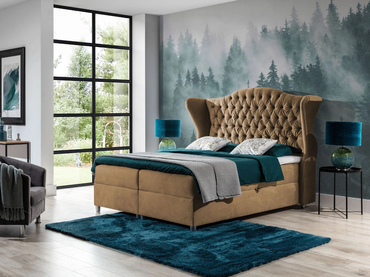 Boxspringbett mit Bettkasten 160x200 Kate Beige