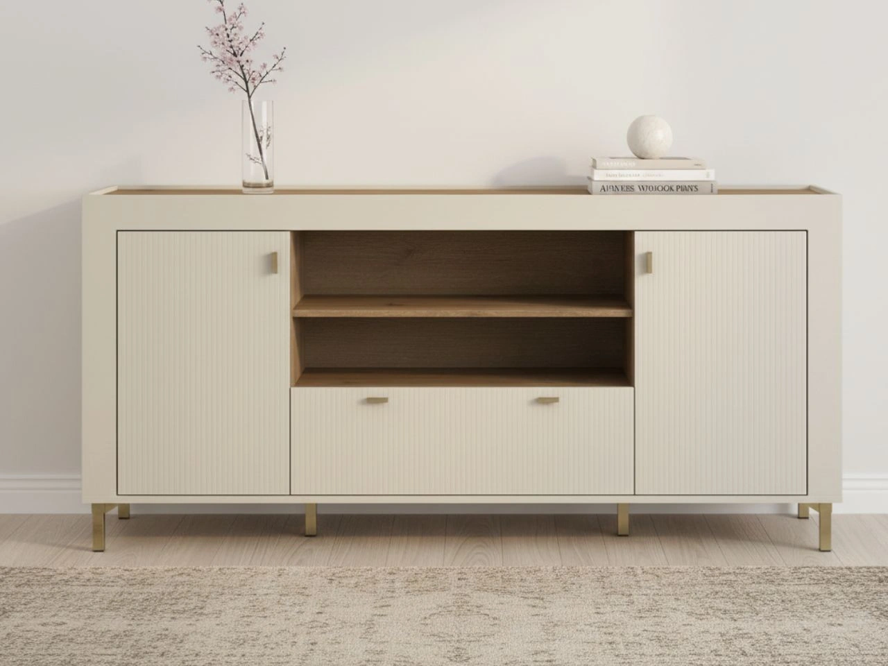 Kommode mit Türen und Schublade Messina Kaschmir