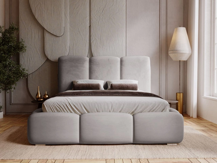 Polsterbett mit Bettkasten und Lattenrost 120x200 Bubble Grau