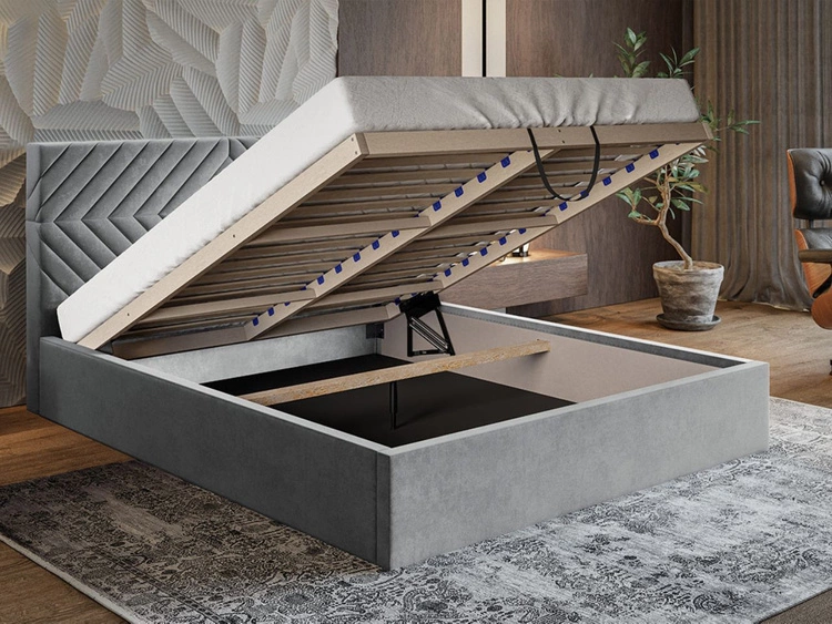 Polsterbett mit Bettkasten und Lattenrost 180x200 Loris Grün