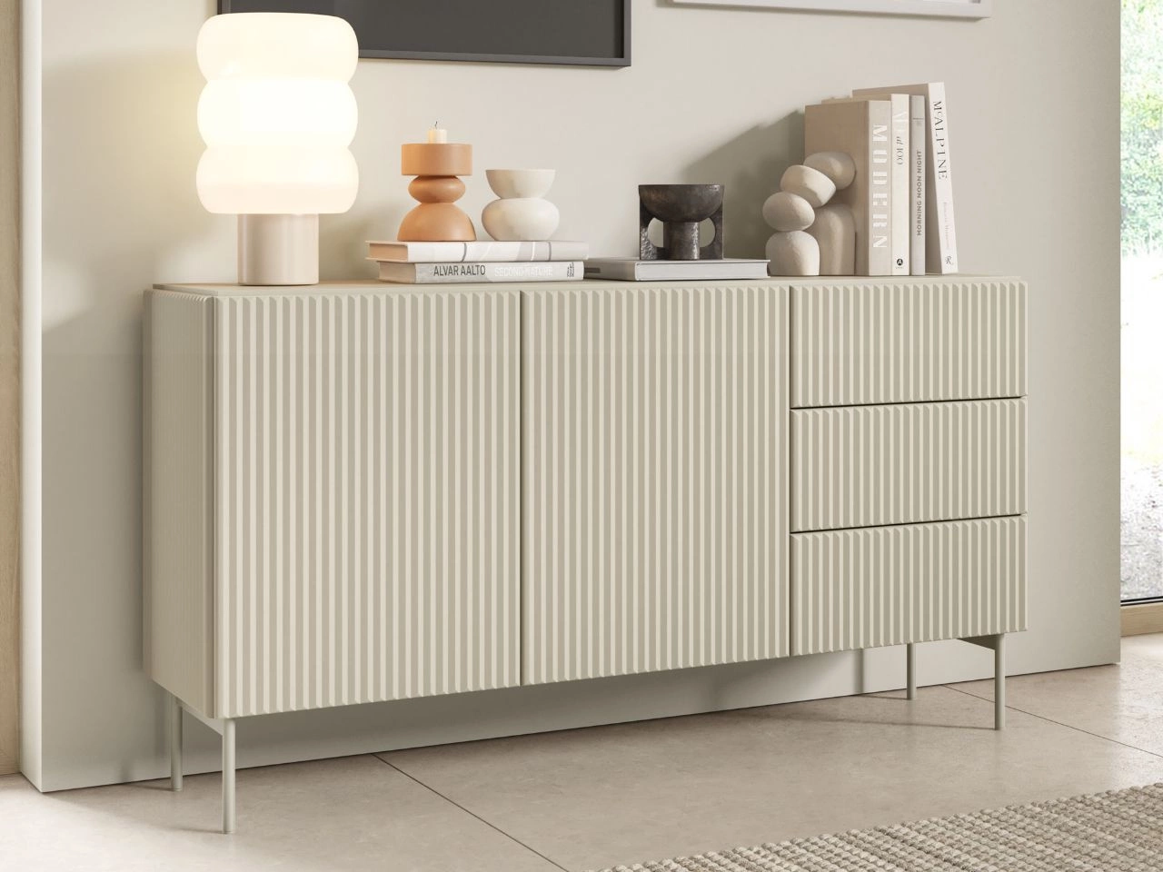 Kommode mit Türen und Schubladen 147 Qualita Kaschmir