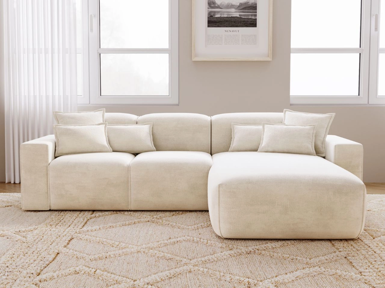 Ecksofa L-Form Rechts Moderne Ecksofa Leni Beige