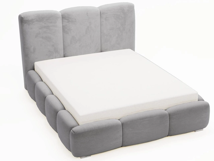 Polsterbett mit Bettkasten und Lattenrost 120x200 Bubble Grau