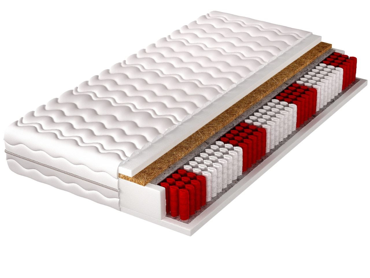 Taschenfederkernmatratze Multipocket mit Kokosfasermatte Lunaro 100x200