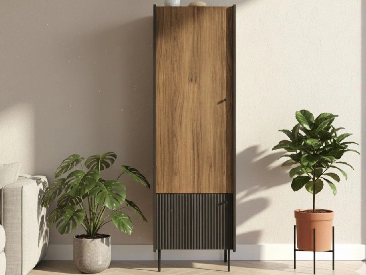 Kleiderschrank 59 cm Pascale Nussbaum Warmia, Schwarz