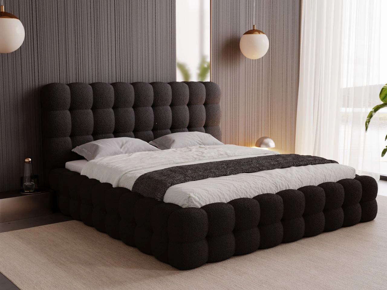 Polsterbett mit Bettkasten und Lattenrost 120x200 Twist Schwarz