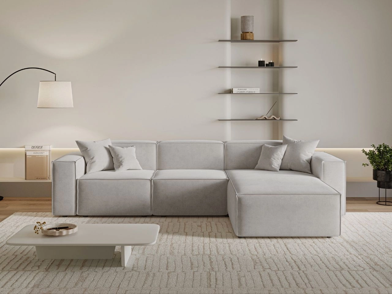 Ecksofa L-Form Rechts Arizona Grau