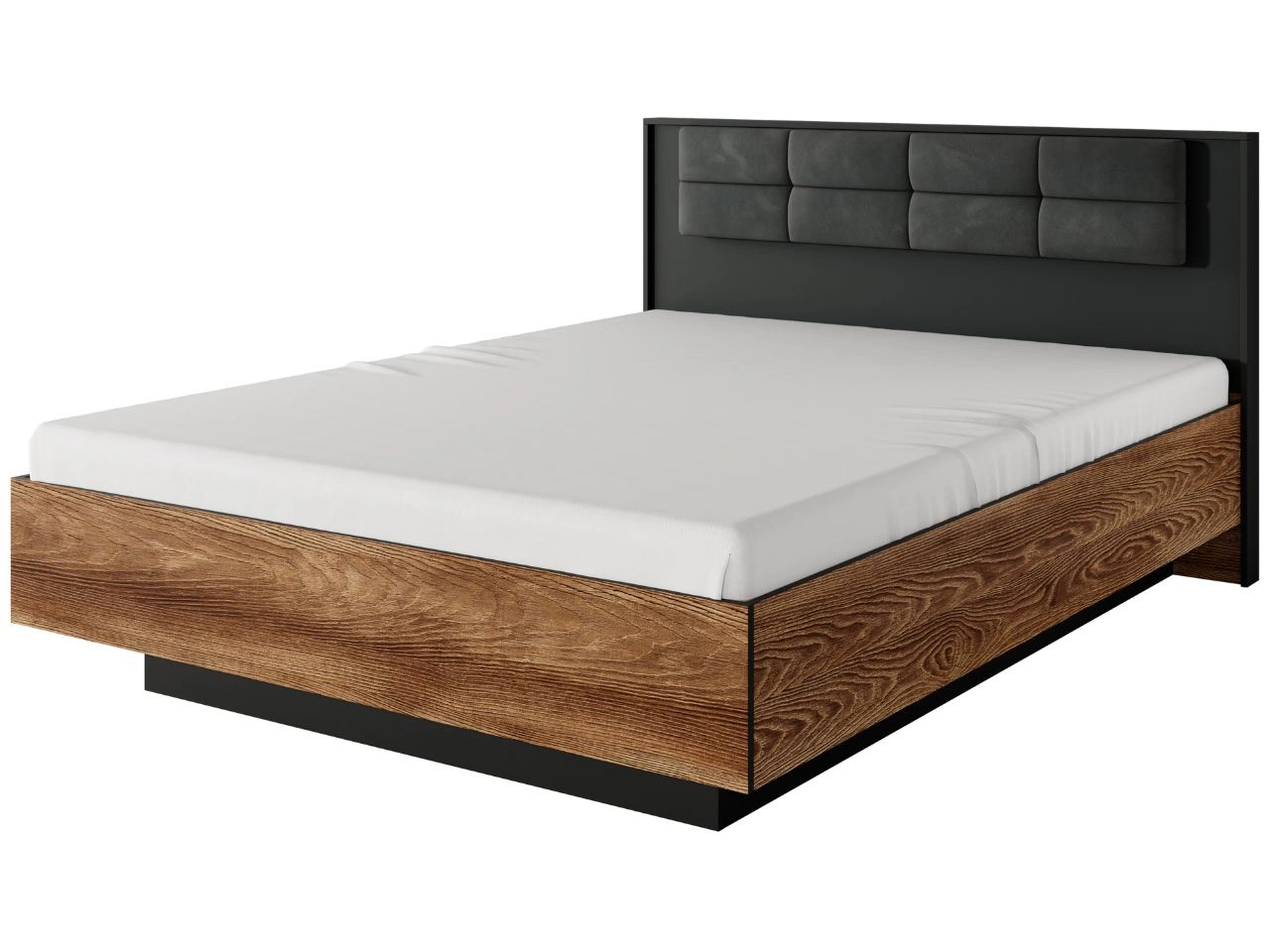 Holzbett Montreal 160x200 Kastanie, Schwarz