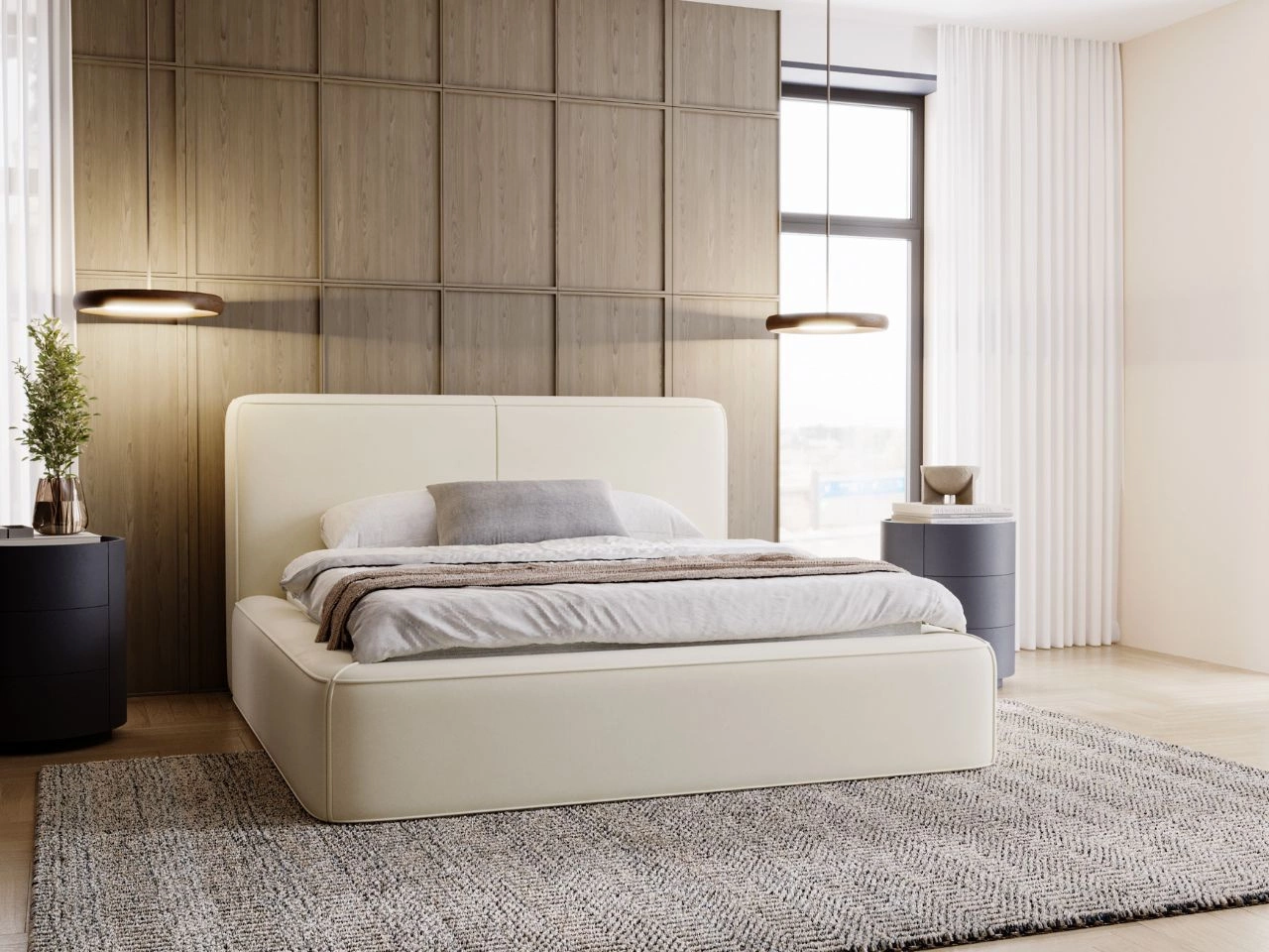 Polsterbett mit Bettkasten und Lattenrost 160x200 Amaro Rosa