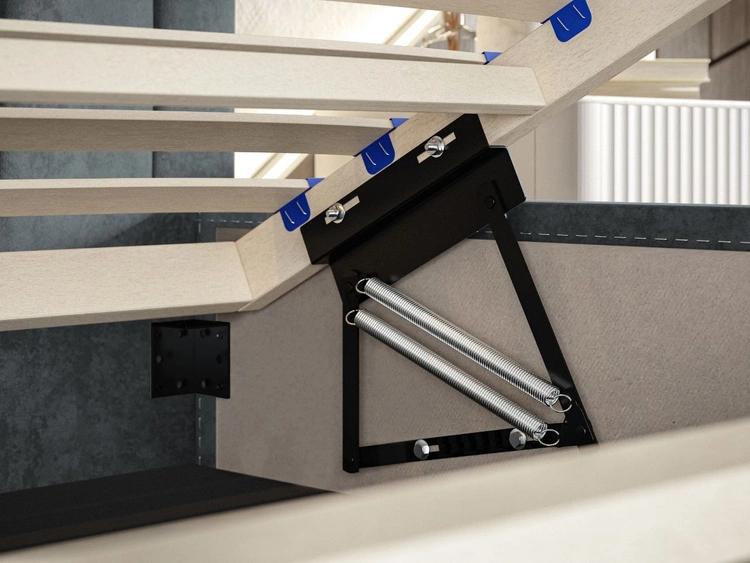 Polsterbett mit Bettkasten und Lattenrost 160x200 Gaja Beige