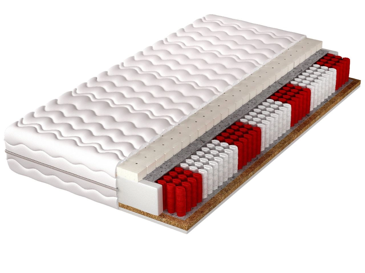 Taschenfederkernmatratze Multipocket mit Latexschaum und Kokosmatte Nuvia 120x200