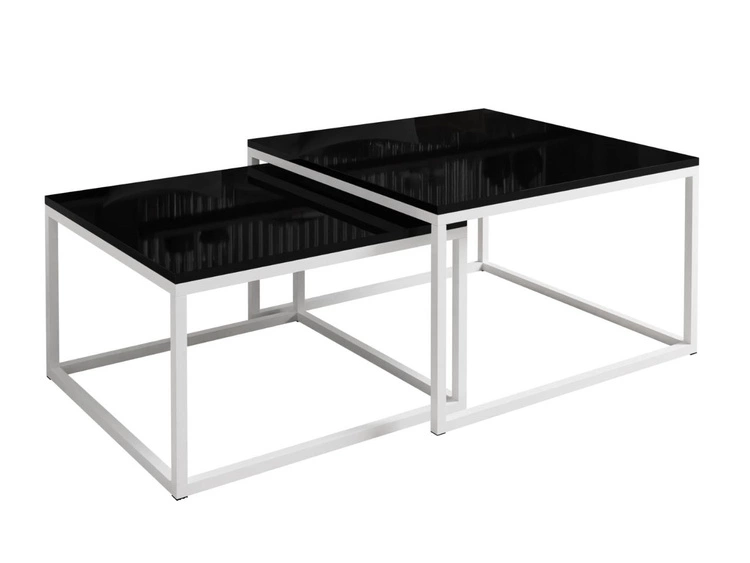 42 cm || 36 cm \ Weiß \ Schwarzer Glanz