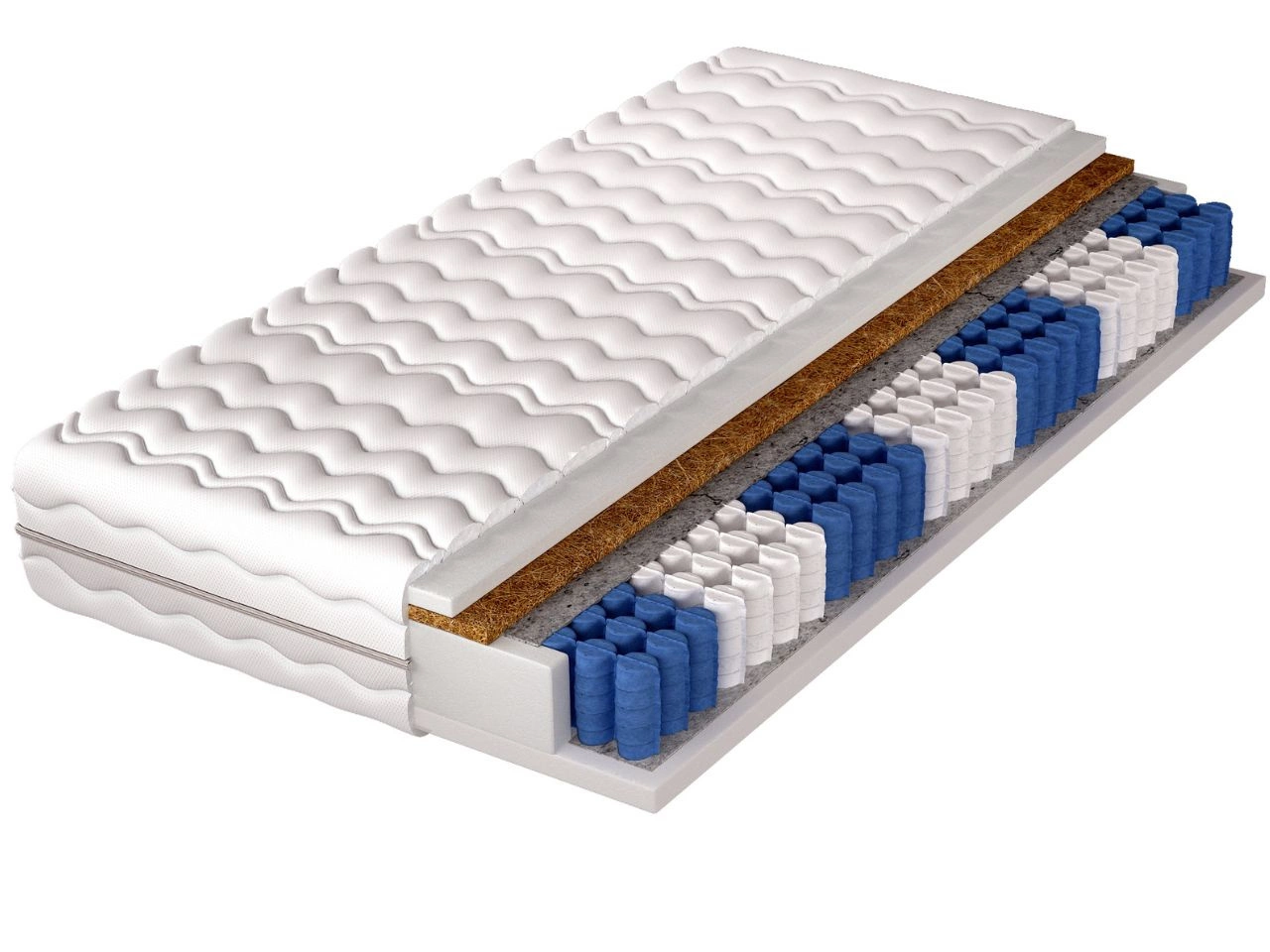 Taschenfederkernmatratze mit Kokosmatte und Polyurethanschaum Dormitorio 120x200