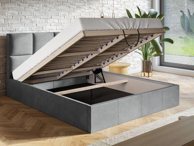 Polsterbett mit Bettkasten und Lattenrost 180x200 Malo Beige