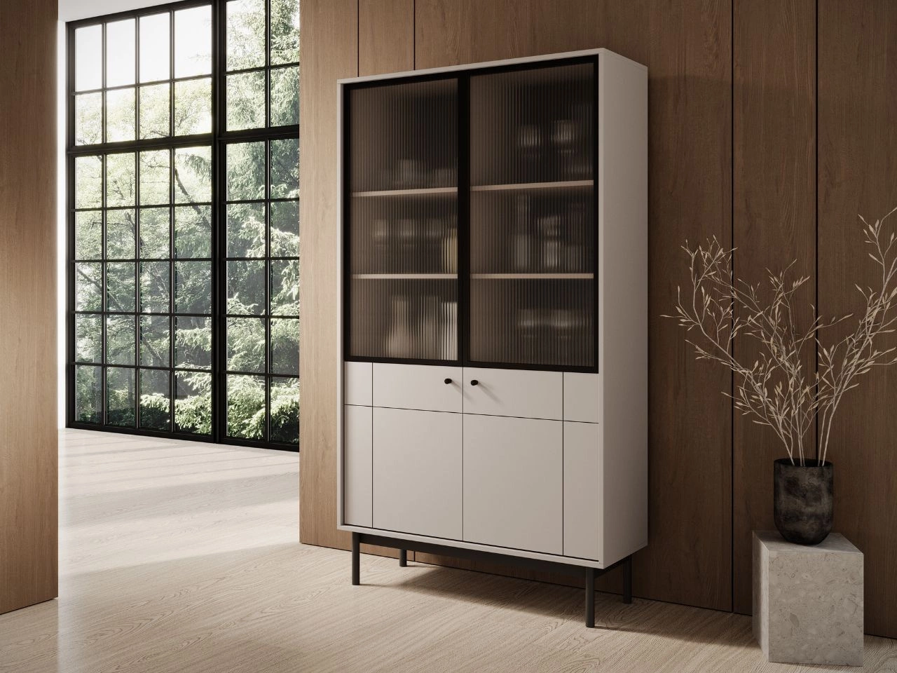 Vitrinenschrank Julio Cashmere
