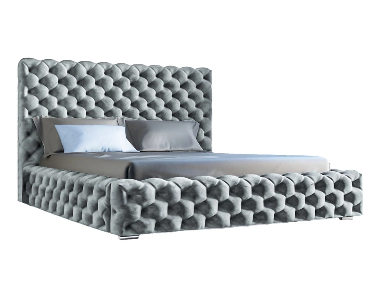 Polsterbett mit Bettkasten und Lattenrost 140x200 Heaven Hellgrau