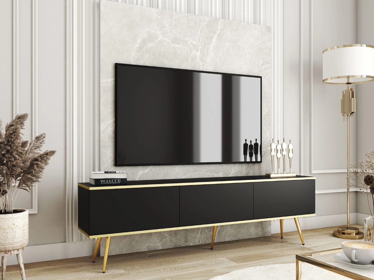 Szafka stojąca RTV Diolo czarna 175 cm