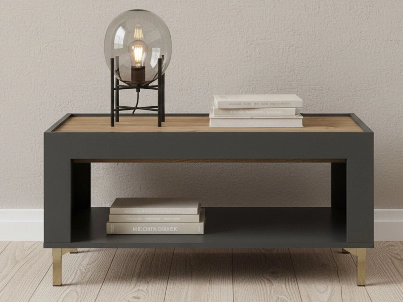 Couchtisch mit Stauraum Messina Schwarz