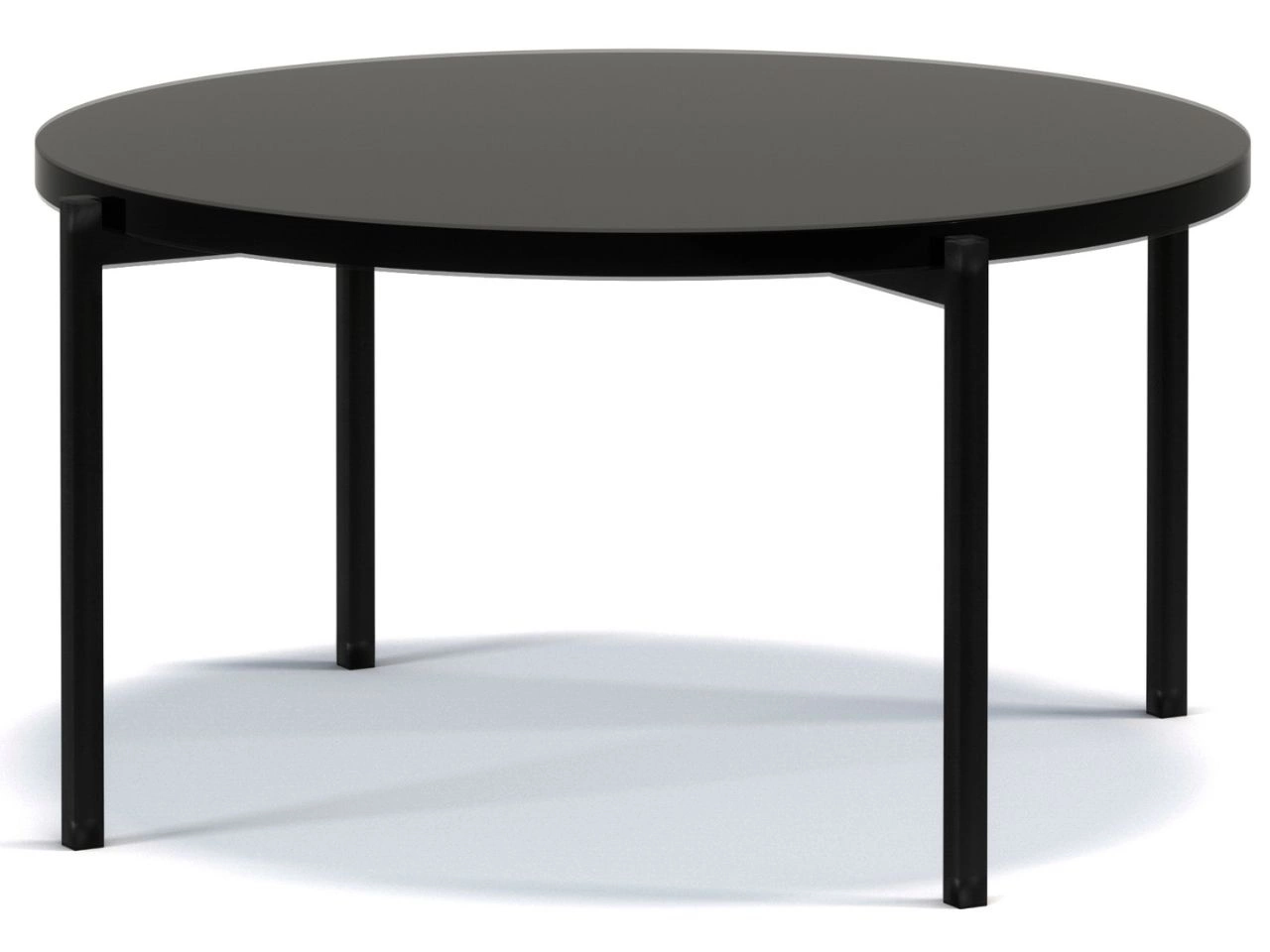 Runder Couchtisch Sevilla 84 cm Schwarz Glanz