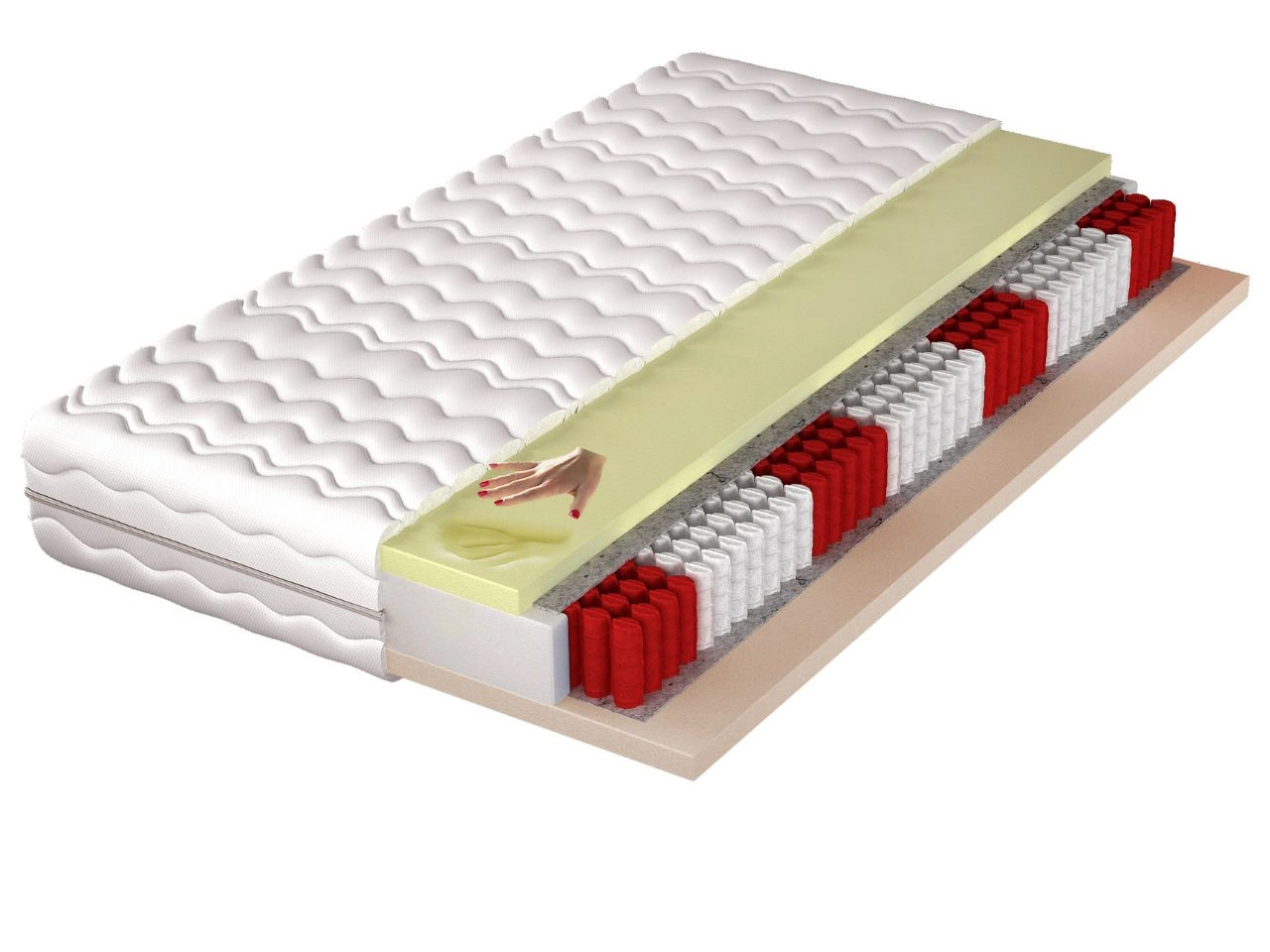 Taschenfederkernmatratze Multipocket mit hochflexiblem HR- und Visco-Schaum Avione 140x200