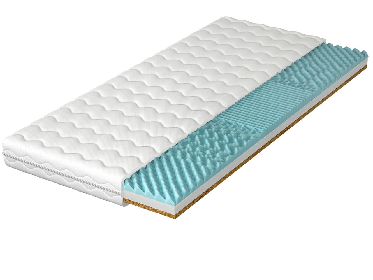 Schaumstoffmatratze mit profilierter Schaumlage und Kokosmatte Sena 120x200