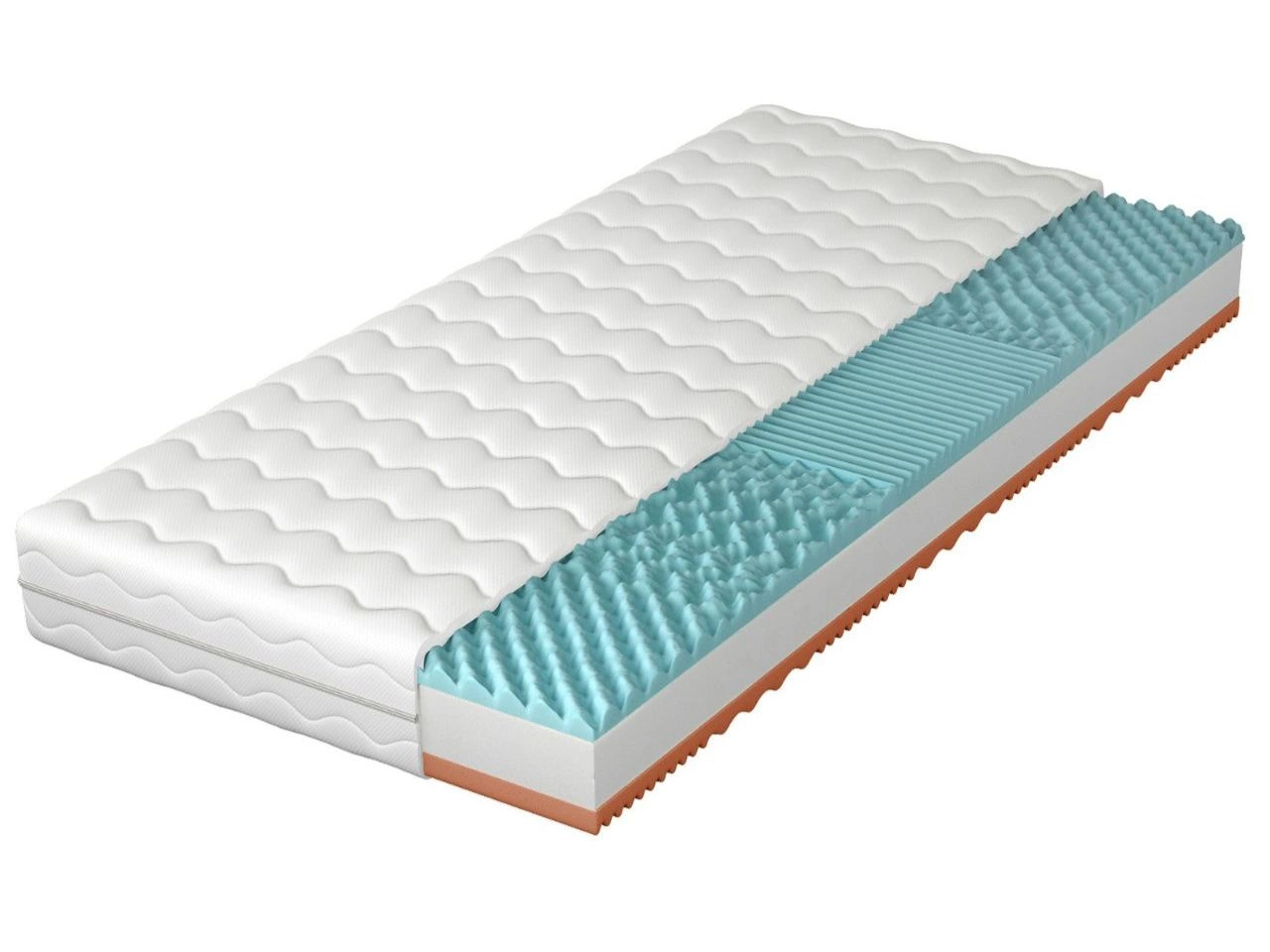Schaumstoffmatratze mit 7 Härtezonen und profiliertem Schaumstoff Rovii 80x200