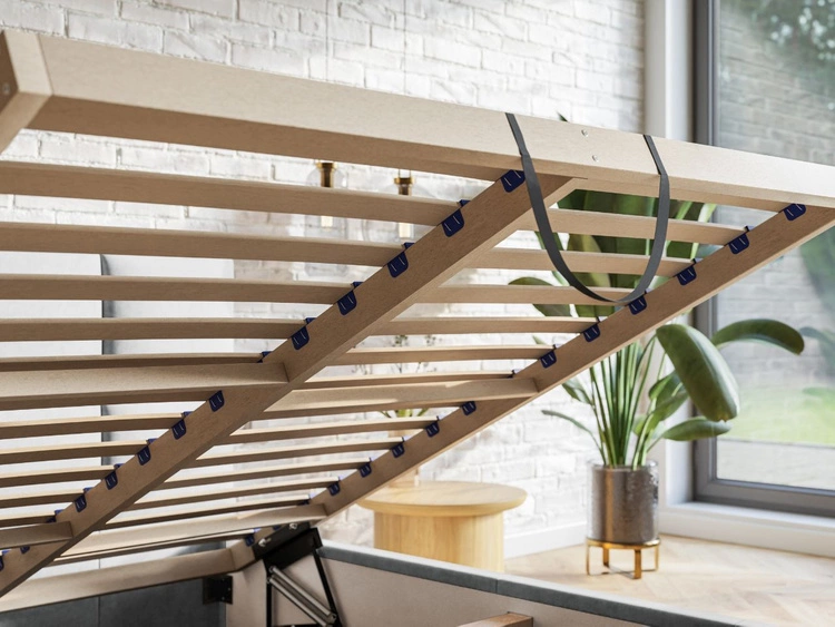 Polsterbett mit Bettkasten und Lattenrost 180x200 Malo Beige